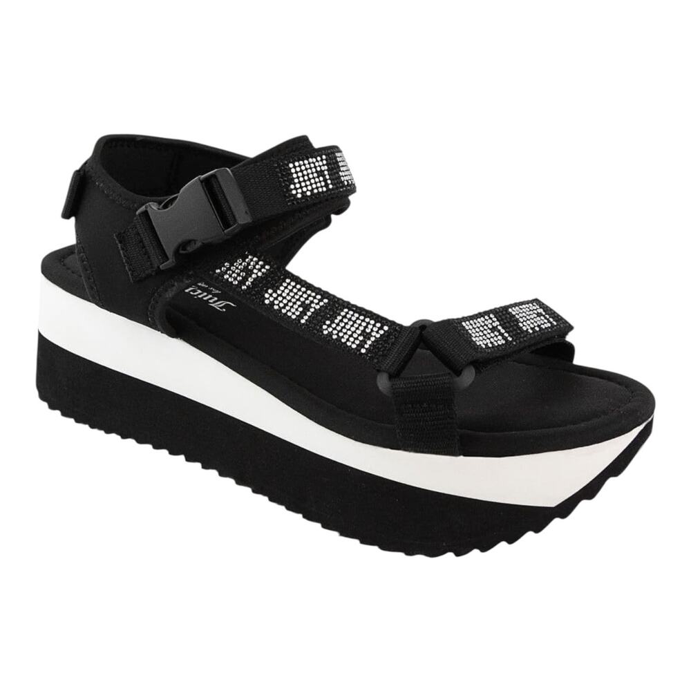 Juicy Couture Women's Izora Flatform Sports Sandals Black Size 10